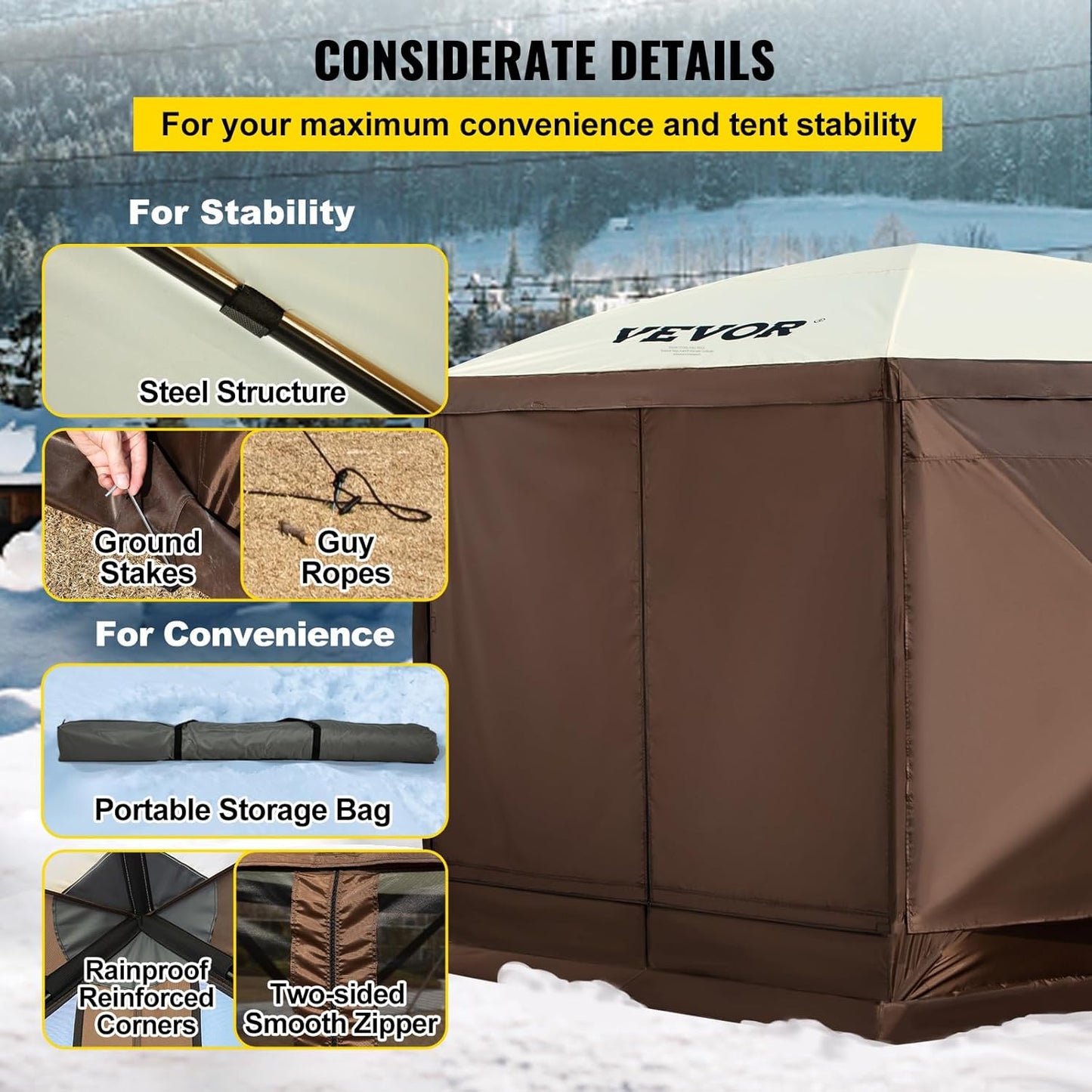12x12ft Camping Gazebo Screen Tent
