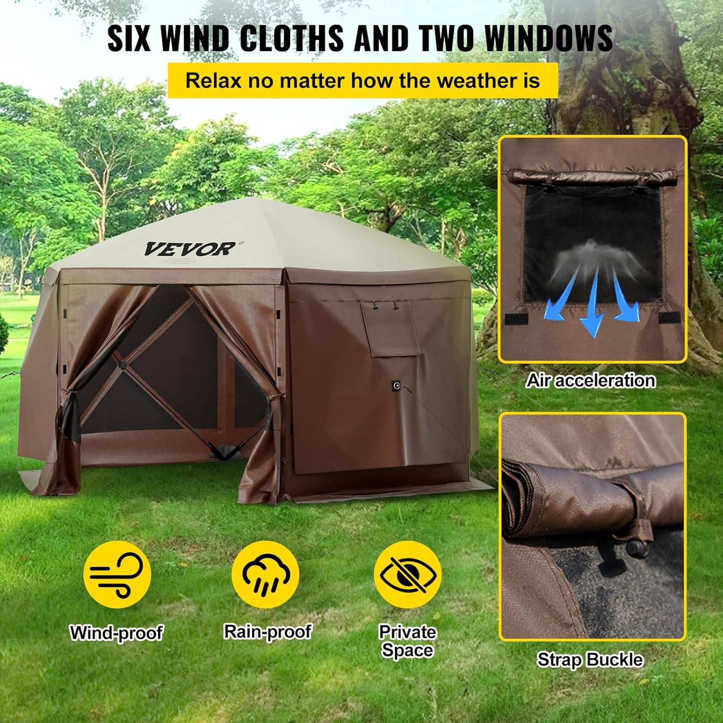 12x12ft Camping Gazebo Screen Tent