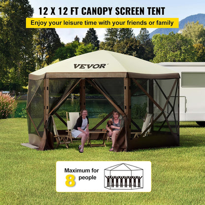 12x12ft Camping Gazebo Screen Tent